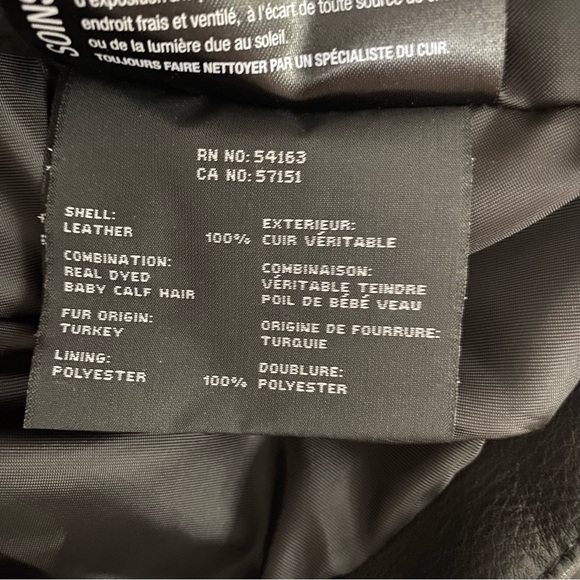 Andrew Marc x Richard Chai Black Leather Baby Calf Hair Moto Jacket Medium - Picture 7 of 8